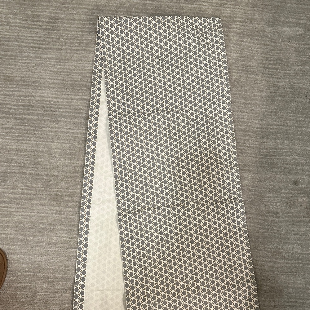 Gray and White Patterned table runner